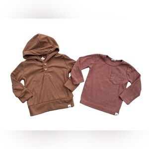 Lulu & Roo Size 12-18 Months Neutral Hoodie and Long Sleeve Bundle